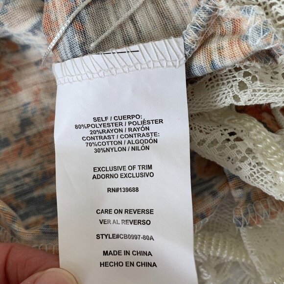 Coco Jaimeson Sleeveless Floral Crochet Fringe Top Women’s Small Multicolor NWT - Picture 10 of 11